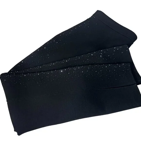 St John Swarovski Embellished Black Knit Pants Quiet Luxury Evening 10